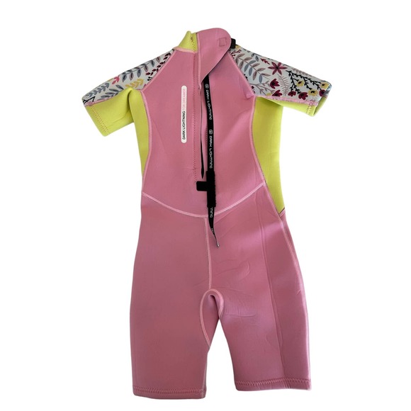 "Dark Lightning 3/2mm Kids Printed Short-Sleeved Wetsuit Pink, Size Small" K15* - Picture 5 of 6